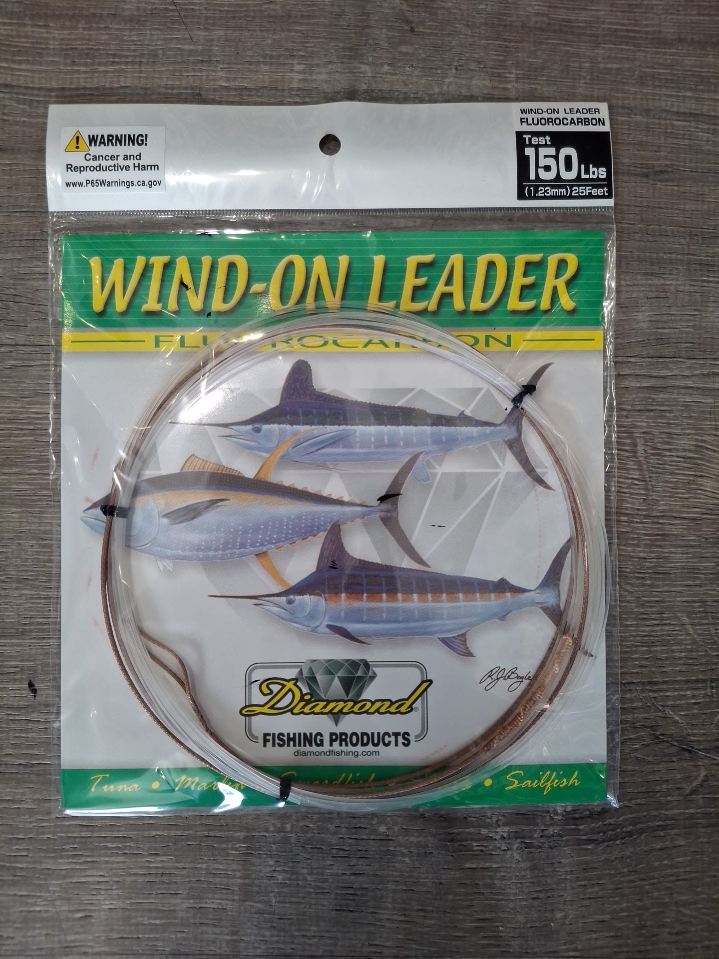 Diamond Fluorocarbon Wind On Leader 150lbs