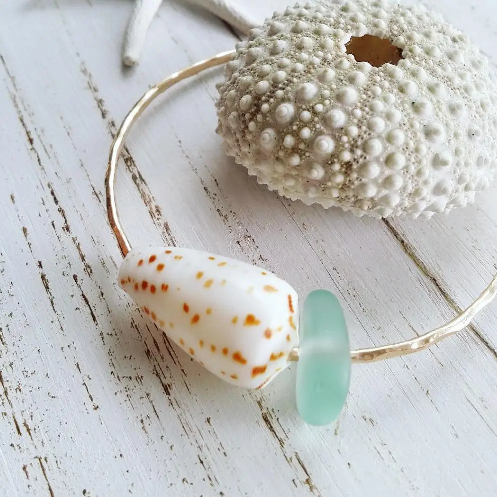 Timor Cone Shell Bangle- Gold Filled