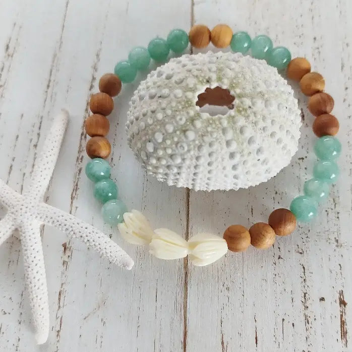 Sandalwood Blue Jade Bracelet