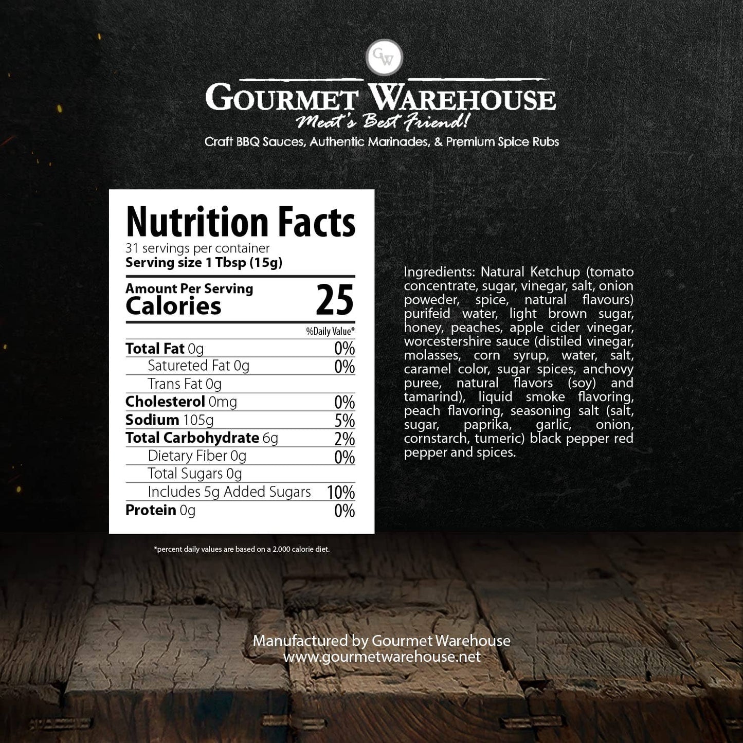 Gourmet Warehouse Smoky Peach BBQ sauce