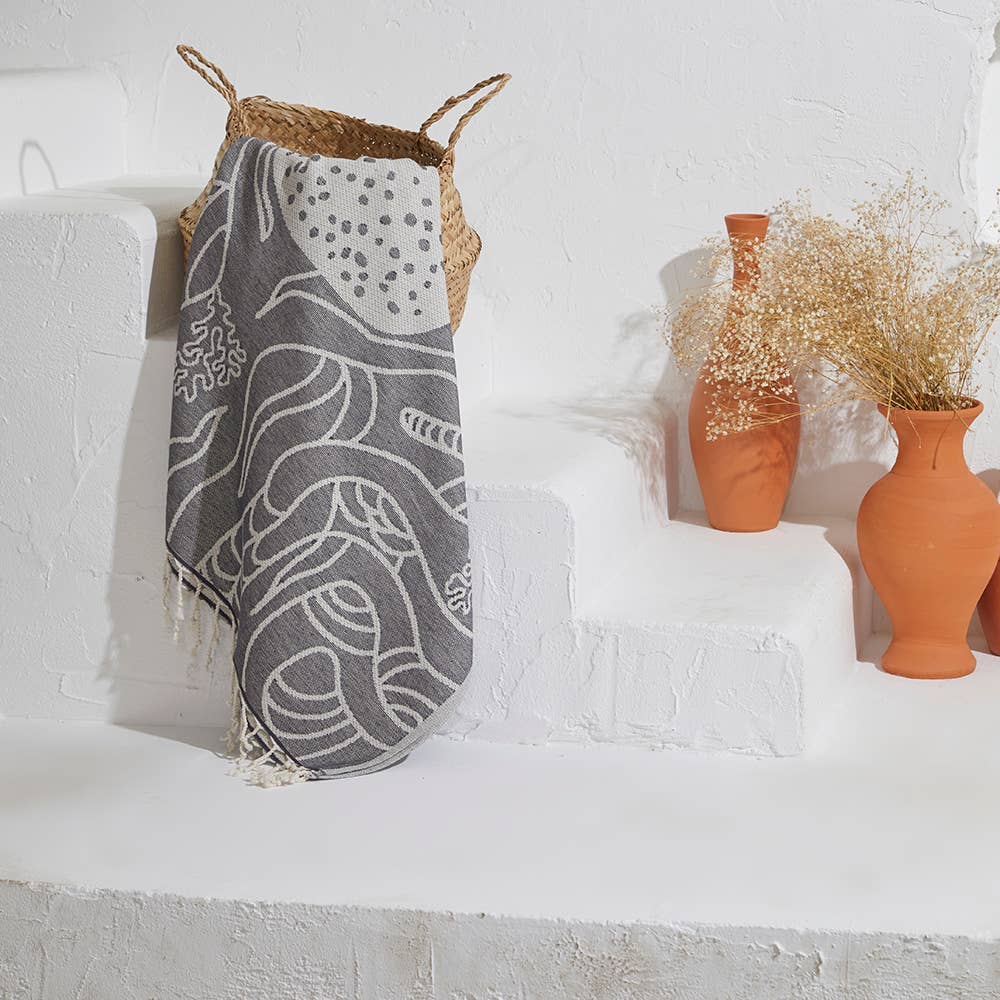 Whale Shark Turkish Towels with Terry-backed 35x70 Sand pool