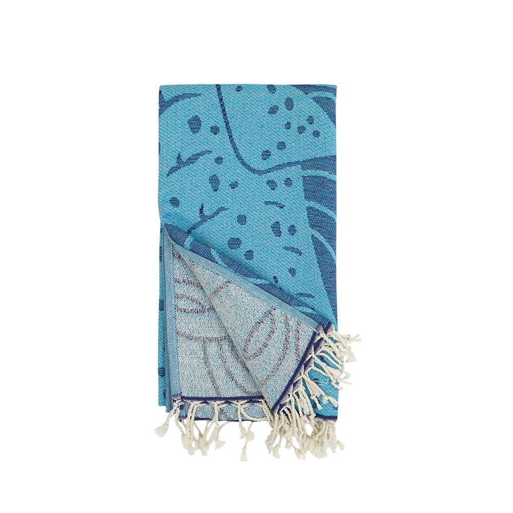 Whale Shark Turkish Towels with Terry-backed 35x70 Sand pool