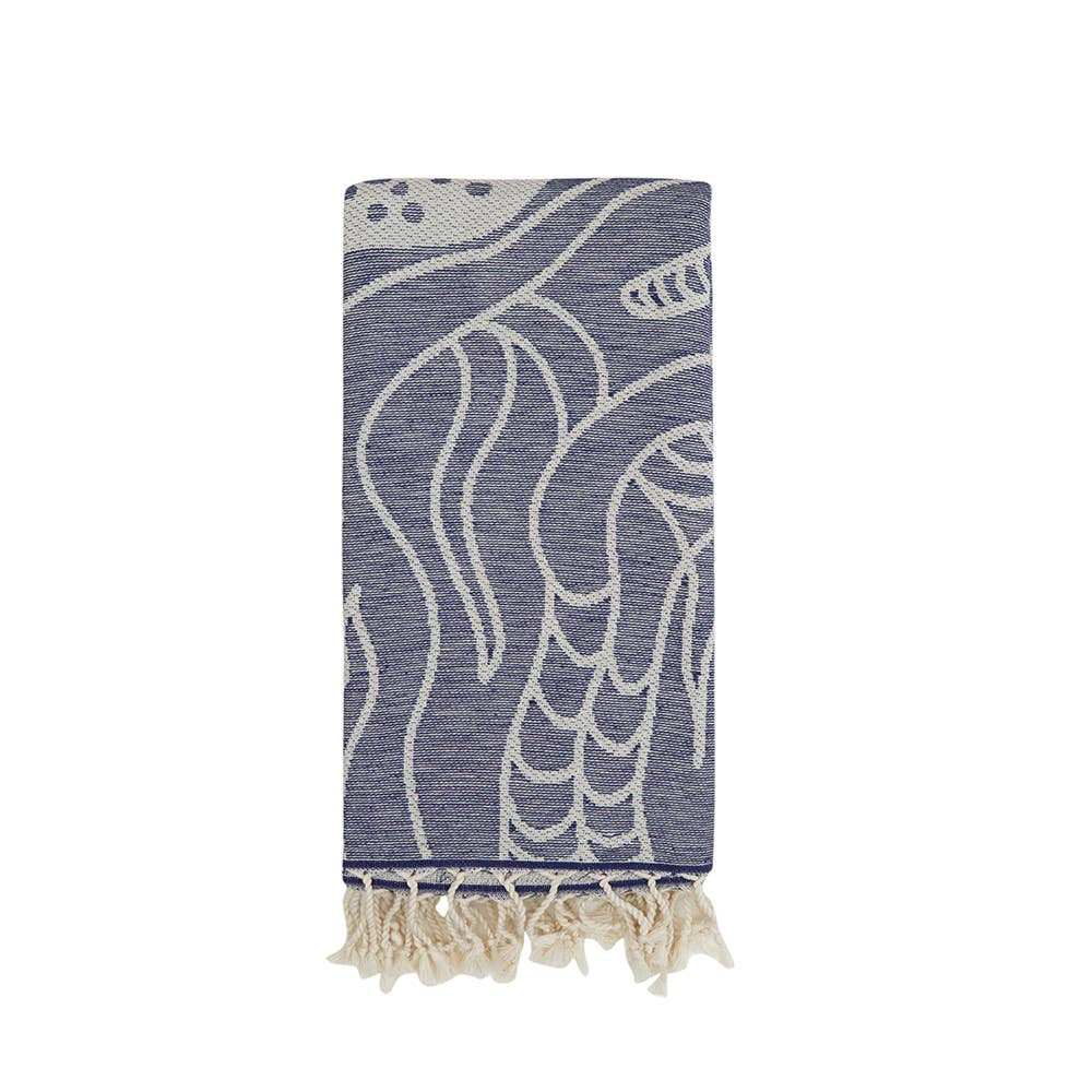 Whale Shark Turkish Towels with Terry-backed 35x70 Sand pool