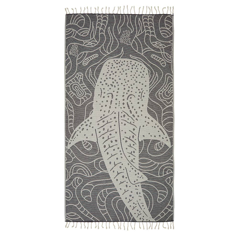 Whale Shark Turkish Towels with Terry-backed 35x70 Sand pool