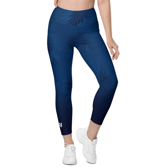 Blue Camo- Performance High Waist Legging with Side Pockets