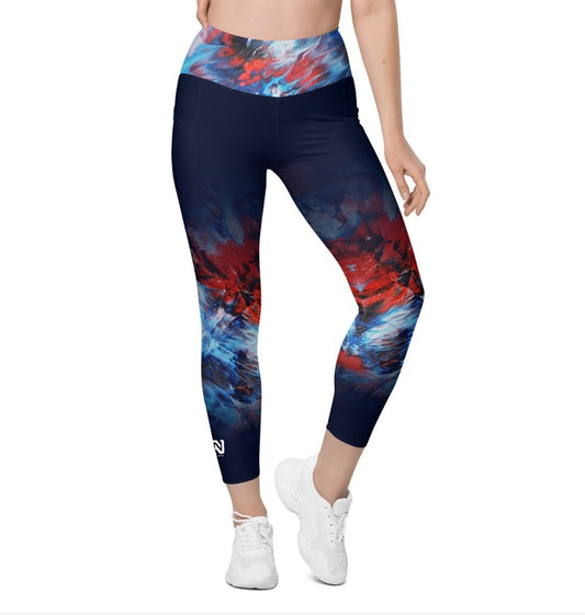 Patriotic High Waist Legging with Side Pockets