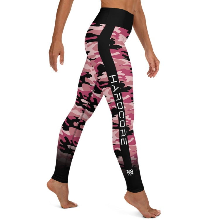 Pink Camo- Raised Waistband Leggings