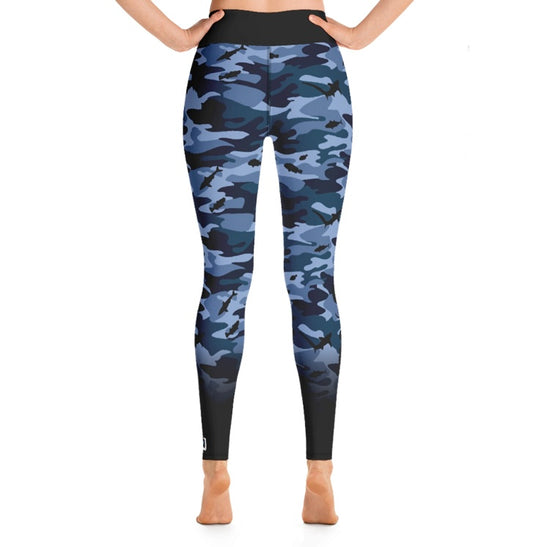 Water Camo- Raised Waistband Leggings