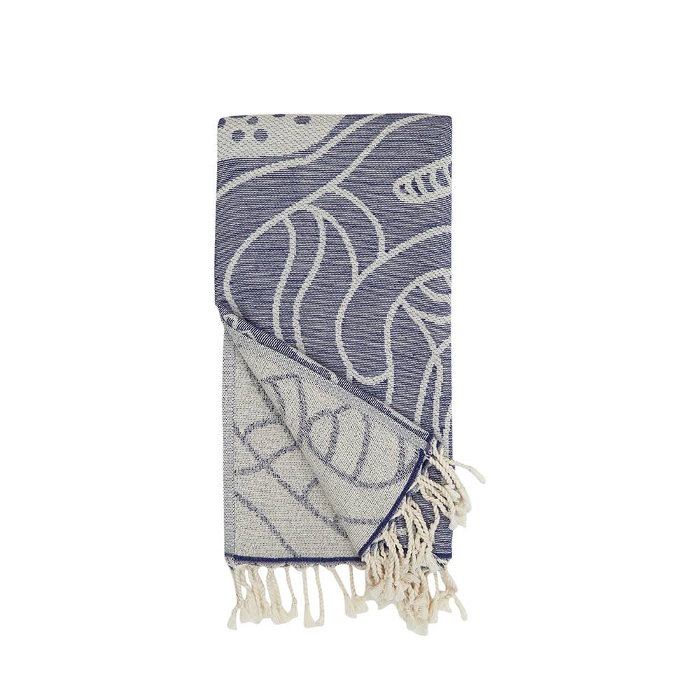 Whale Shark Turkish Towels with Terry-backed 35x70 Sand pool