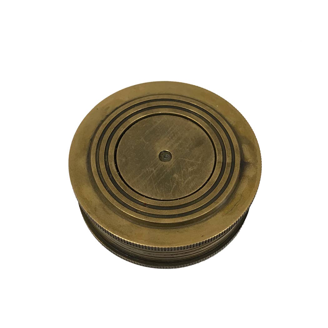 Antiqued Brass Pocket Sundial - Antique Reproduction, 2"