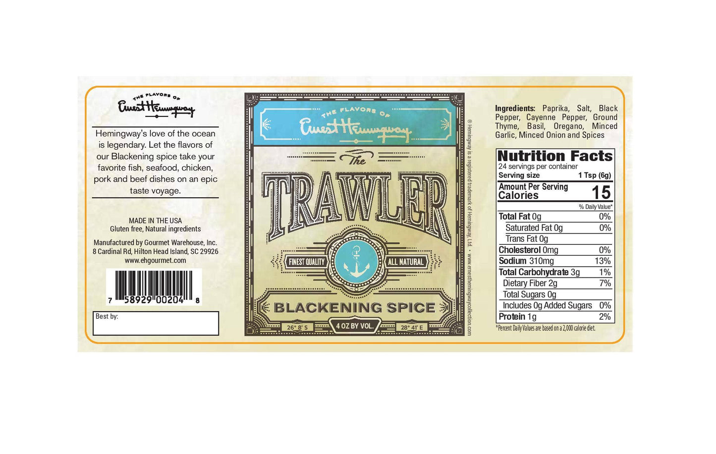 Hemingway "The Trawler" Blackening Spice