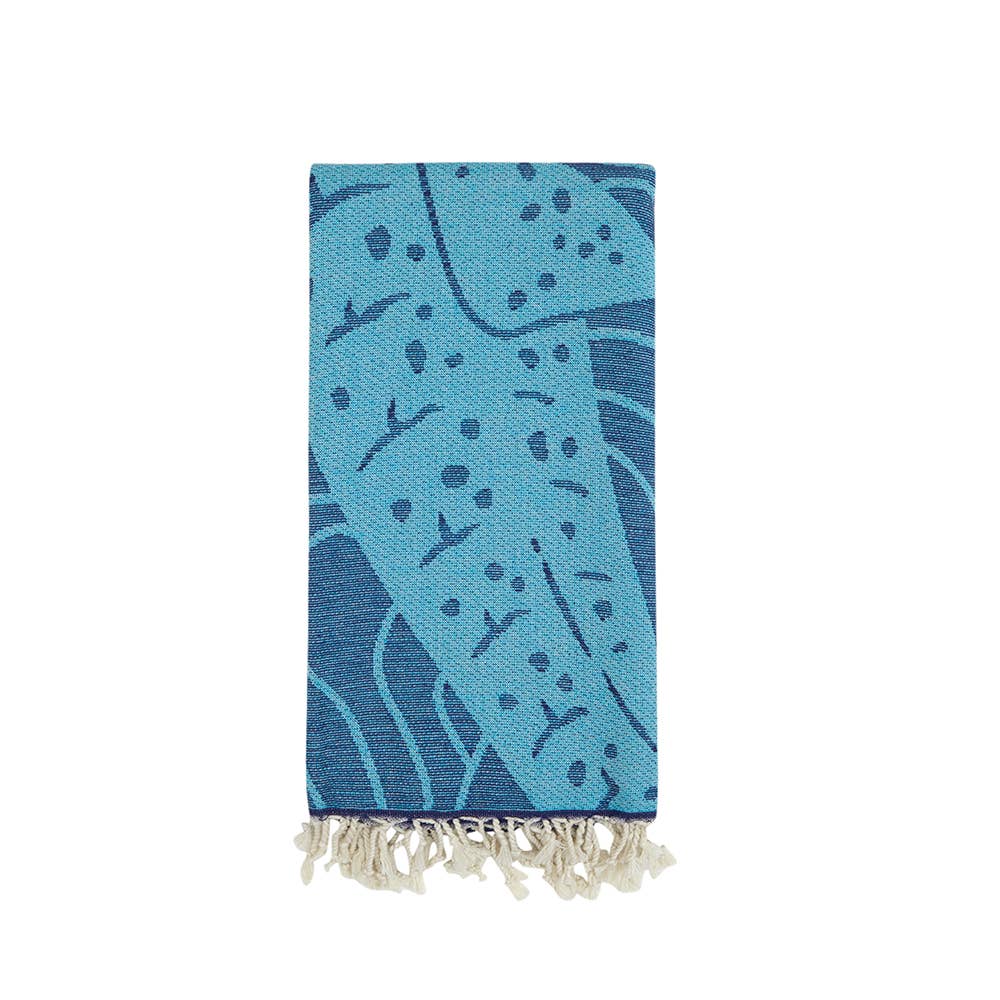 Whale Shark Turkish Towels with Terry-backed 35x70 Sand pool