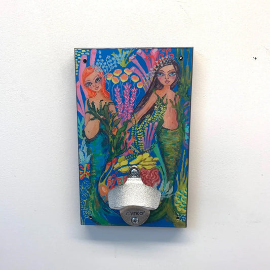 Coral Mermaid Wall Mount Bottle Opener