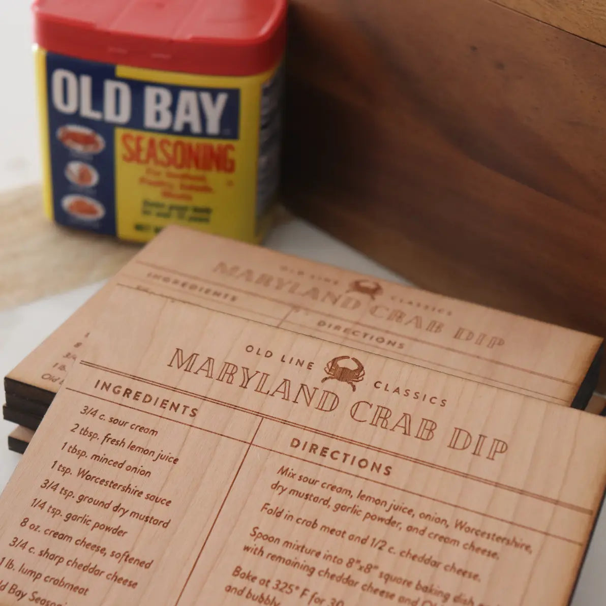 Crab Dip Wooden Recipe Card