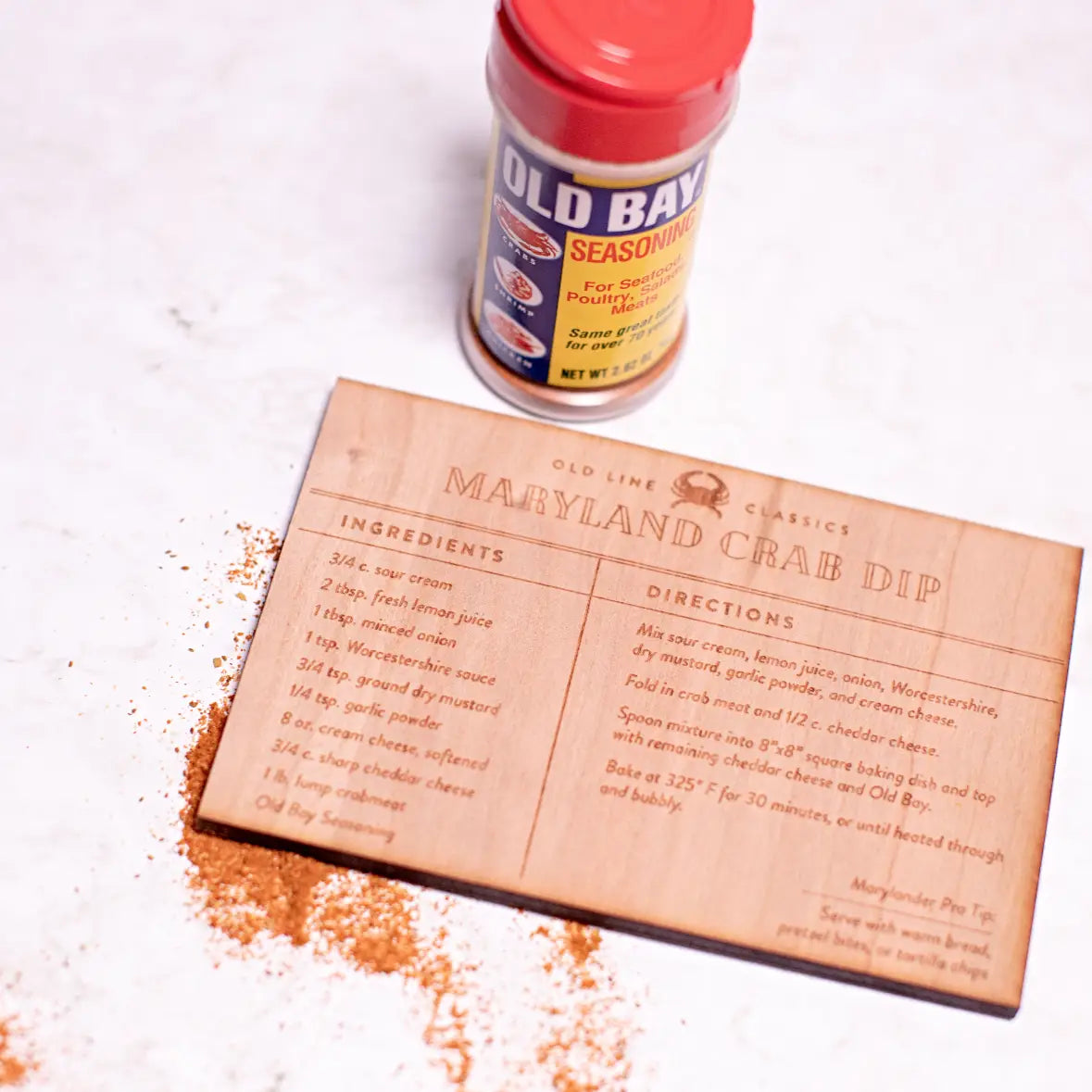 Crab Dip Wooden Recipe Card