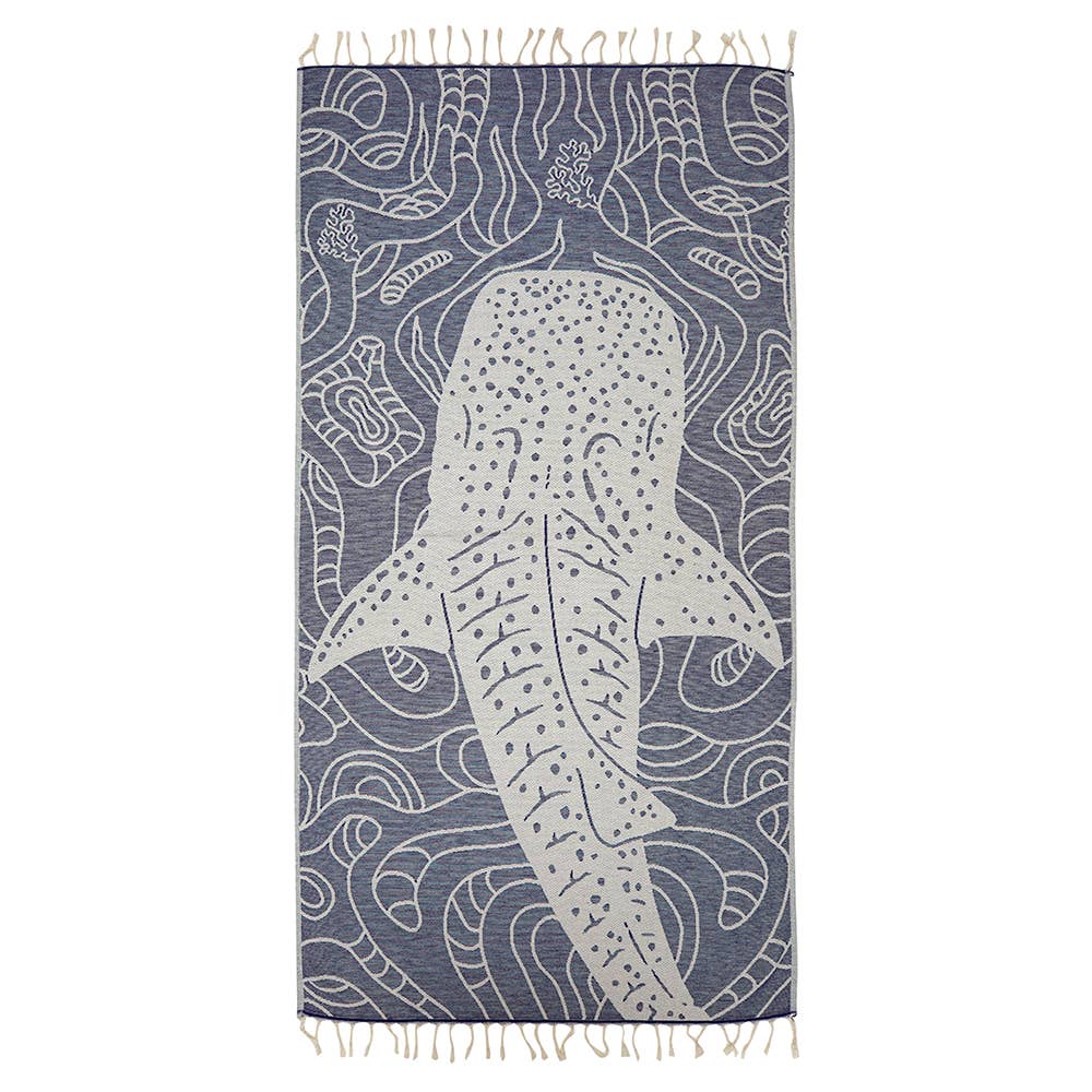 Whale Shark Turkish Towels with Terry-backed 35x70 Sand pool