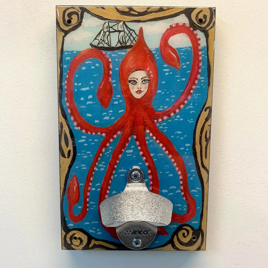 Squid Girl Wall Mount Bottle Opener